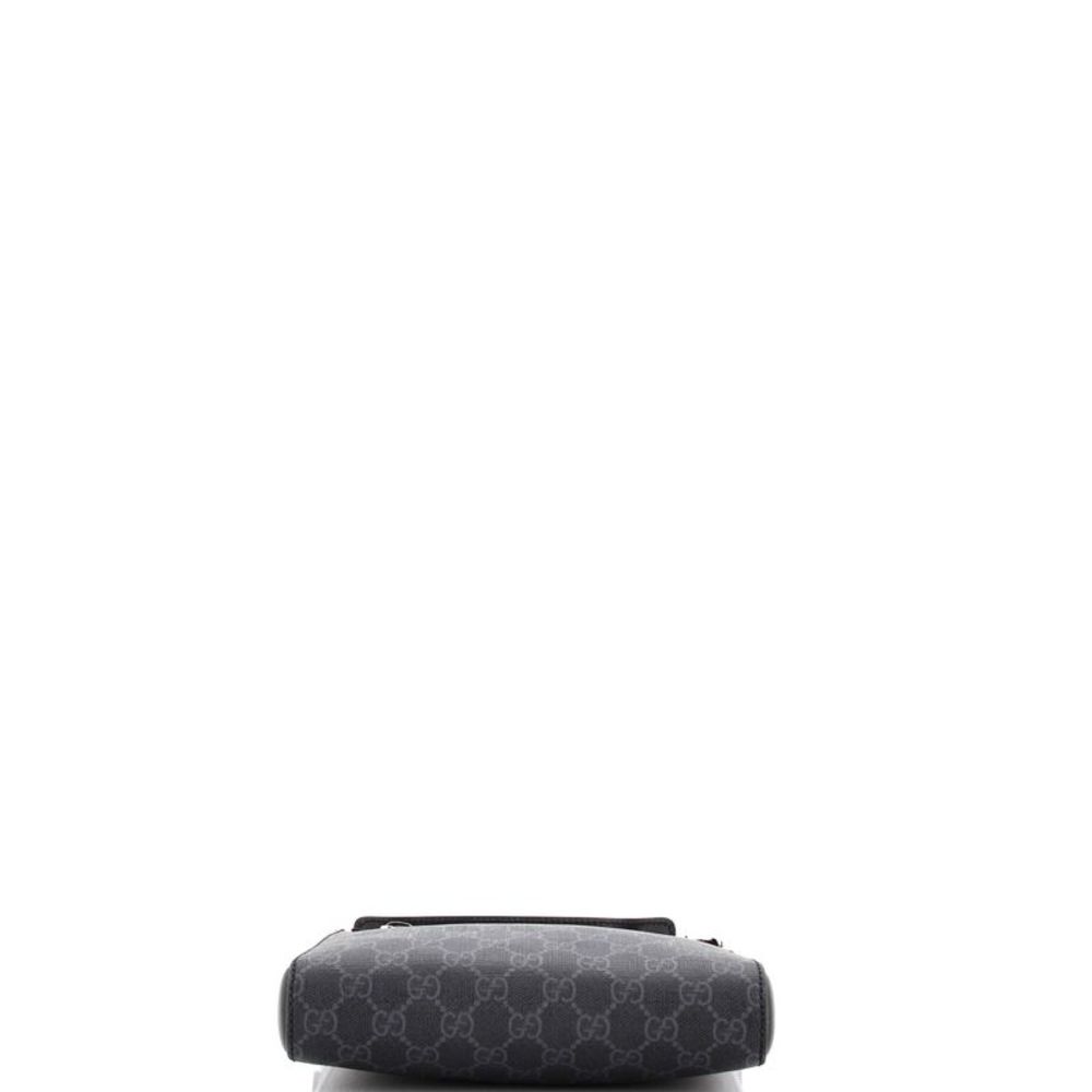 Gucci Web Strap Front Zip Messenger Bag GG Coated Canvas Small Black - Picture 4 of 6